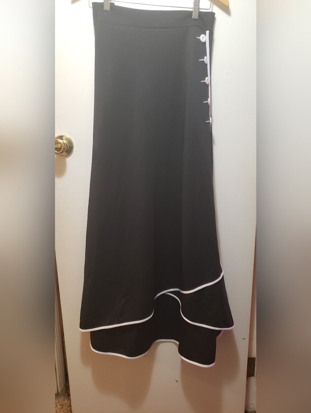 Black Maxi Skirt with White Trim